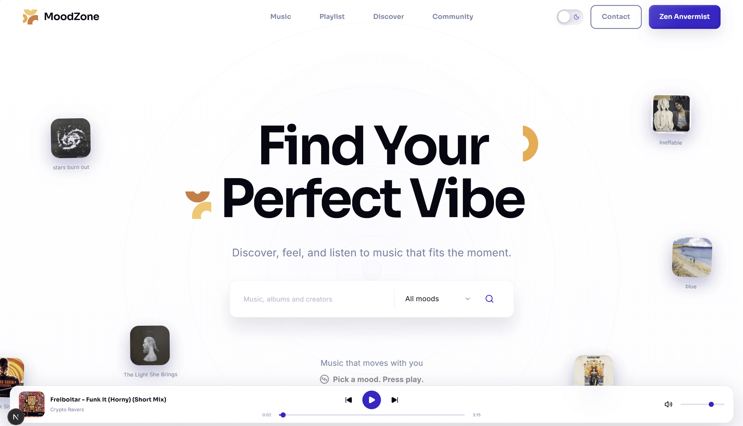 MoodZone project screenshot